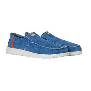 Weird Fish Mens Shoal Washed Canvas Slip-on Lightweight Shoes / Denim